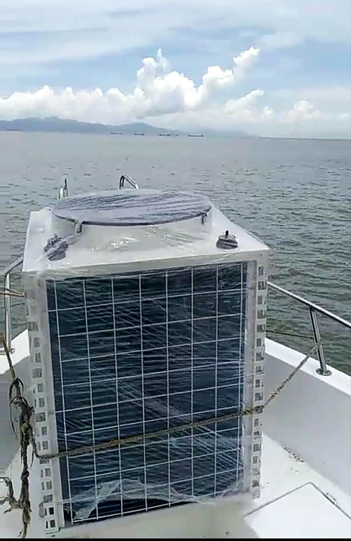 藍(lán)冠機電上川島旅館空氣能熱水器工程